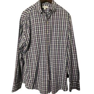 Peter Millar Shirt Men Large Summer Comfort Plaid Small hole chest pocket